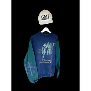 80's General Motors Institute Sweatshirt Large Includes Hat Historical Detroit